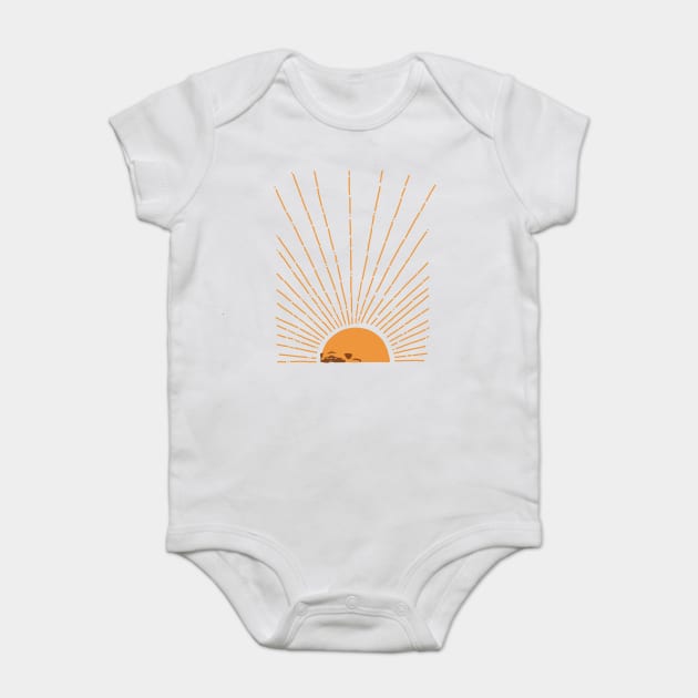 Abstract Sunrise Pug Baby Bodysuit by huebucket